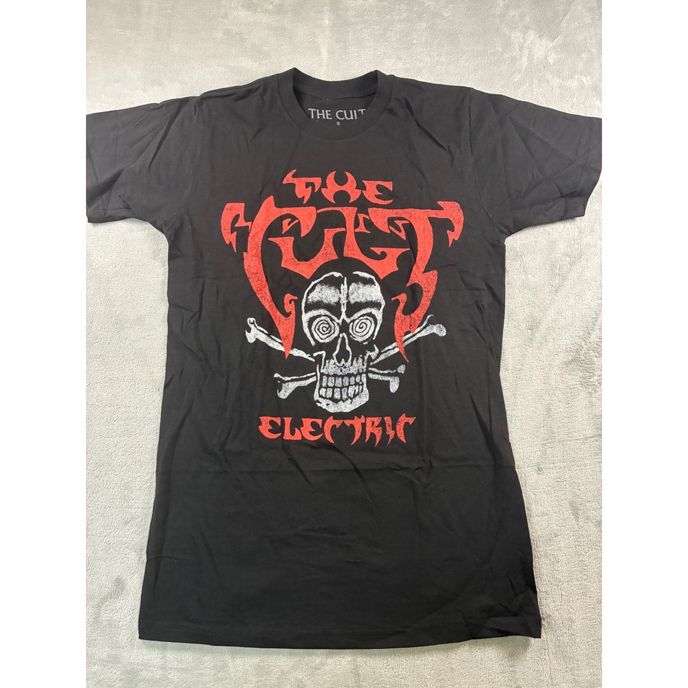 The Cult Electric Band T-Shirt Small Black Cotton Rock Graphic Tee Skull Skull